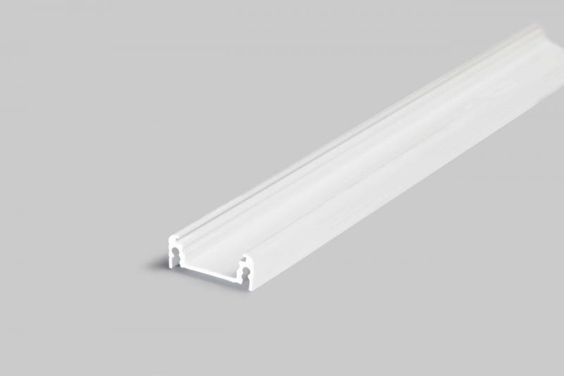 Photo PROFILE ALU AVEC CAPOT 1CMT BLANC LARGEUR 14.4MM | Ref : PR2013F-BLANC-SP