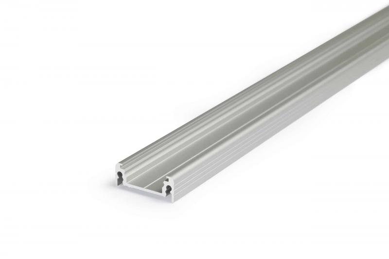 Photo PROFILE ALU AVEC CAPOT 2M ANODISE LARGEUR 14.4MM | Ref : PR2013F-GRIS