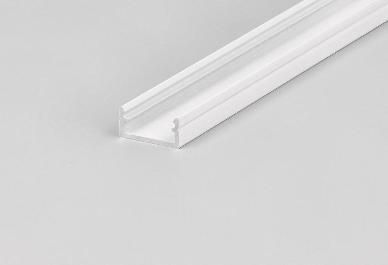 Photo PROFILE ALU AVEC CAPOT 2M BLANC LARGEUR 14.4MM SANS REBORD | Ref : PR2014C-BLANC