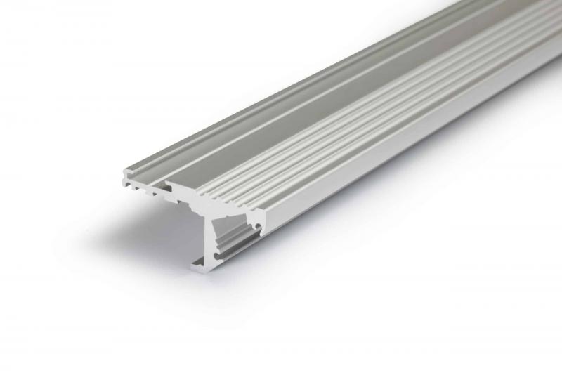 Photo ENSEMBLE PROFILE ANODISE 2M AVEC CAPOT C ET ANTI-DERAPANT | Ref : PR2018C-GRIS-DER