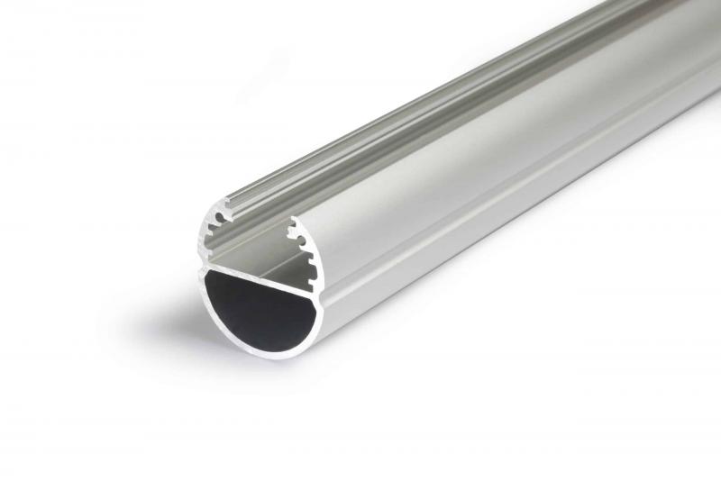 Photo PROFILE ALU POUR DRESSING L.2M DIAM 28MM GRIS + CAPOT CLIPANT | Ref : PR2022C-GRIS