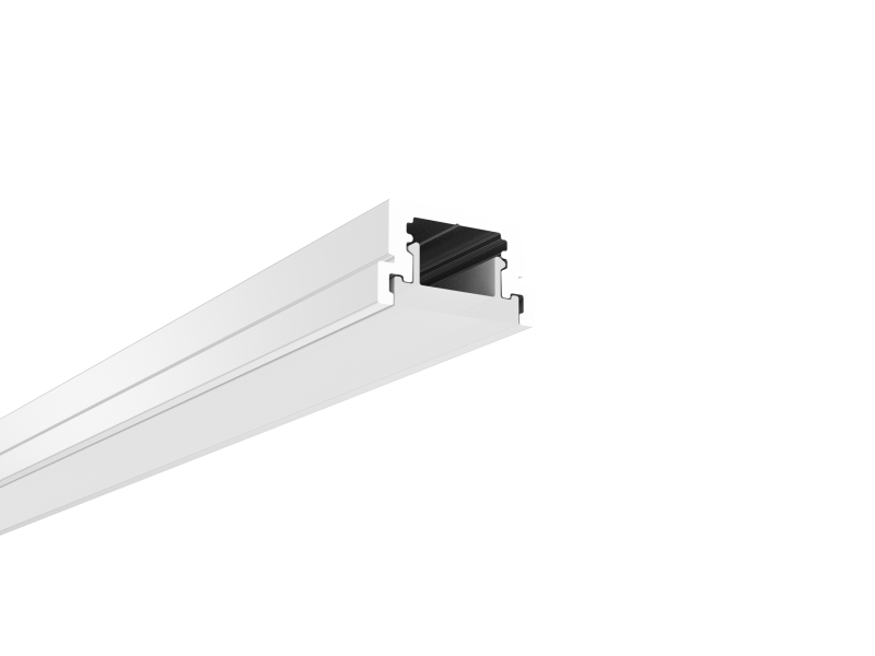 Photo PROFILE ALU SOL L.2M P.13MM l.22MM SANS REBORD AVEC DIFFUSEUR ANODISE | Ref : PR4009GRIS