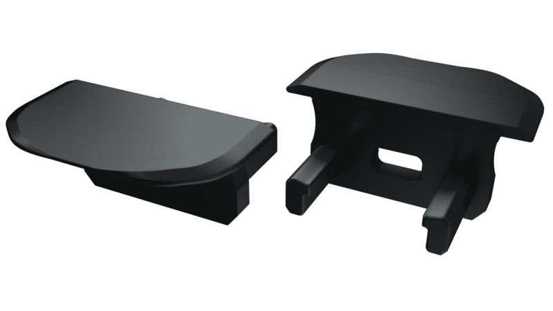 Photo LOT DE 2 BOUCHONS PLASTIQUE ROND PR5002 VENDU /2 (AVEC TROU) NOIR | Ref : PR5002-1RNOIR