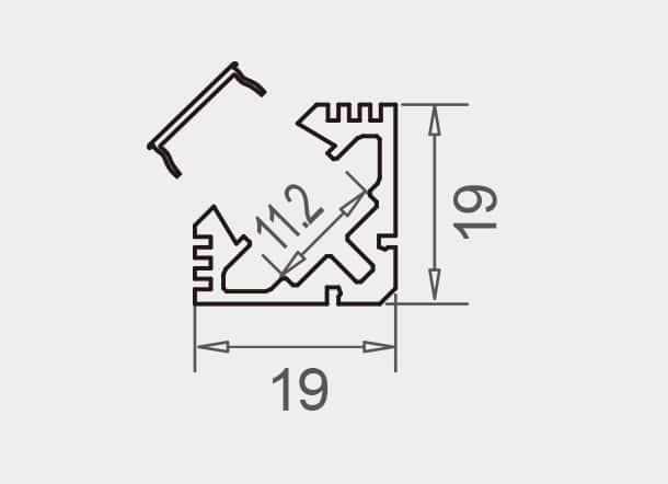 Vignette 2 produit PR1012 PROFIL ALUMINIUM ANGLE GRIS 1CM + | Ref : PR1012SP