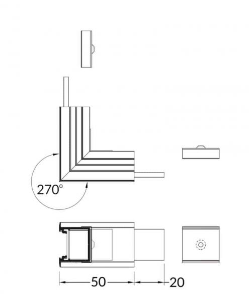 Vignette 2 produit ANGLE POUR PR2004 90 ECLAIRAGE EXTERIEUR | Ref : PR2004-5-90E-GRIS