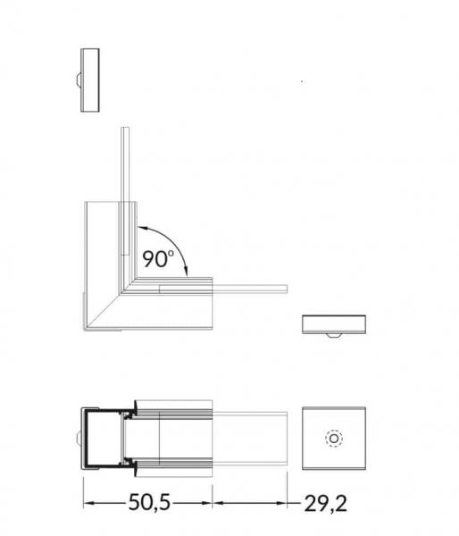 Vignette 2 produit ANGLE POUR PR2004 90 ECLAIRAGE INTERIEUR | Ref : PR2004-5-90I-GRIS