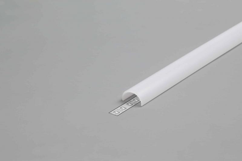 Vignette 2 produit PROFILE BLANC CINTRABLE L.2M P.3.30MM SANS REBORD l.12MM ANODISE + CAPOT ARRONDI | Ref : PR2005D-BLANC