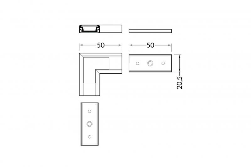 Vignette 2 produit PR2013 ANGLE90 BLANC | Ref : PR2013-5-90-BLANC