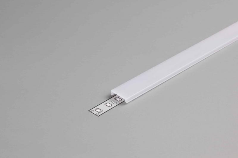 Vignette 2 produit PROFILE ALU AVEC CAPOT 2M ANODISE LARGEUR 14.4MM SANS REBORD | Ref : PR2014C-GRIS