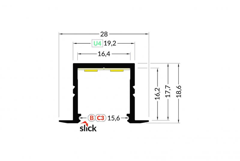 Vignette 2 produit PR2021 PROFIL ENCAS 1CM BLANC | Ref : PR2021B-BLANC-SP