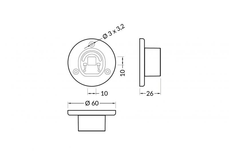 Vignette 2 produit BOUCHONS POUR PR2022 GRIS X 2 ATTACHE AU MUR - COTE | Ref : PR2022-1-GRIS-1