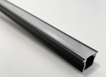 ENGITECHS Profil alu a encastrer noir 2m + capot o PR1002O-NOIR