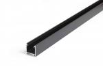 ENGITECHS Profile alu a suspendre l.1cmt p.25.10mm sans rebord l.21mm + capot clipant noir PR2003F-NOIR-SP