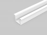 ENGITECHS Profile alu 2m blanc avec capot a encastrer avec rebord PR2021B-BLANC