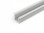 ENGITECHS Profile alu 2m gris avec capot a encastrer avec rebord PR2021B-GRIS