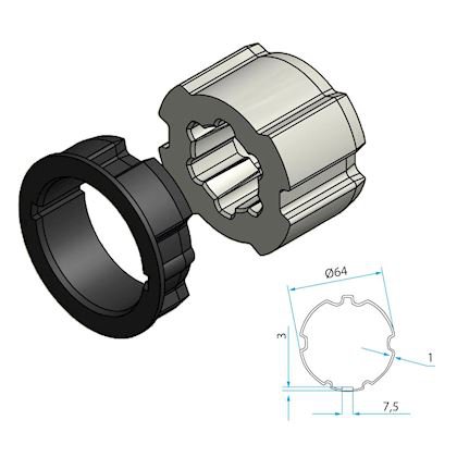 Photo tm2 adaptateur ad45 pr tube zf 64 | Ref : A4505_0509S