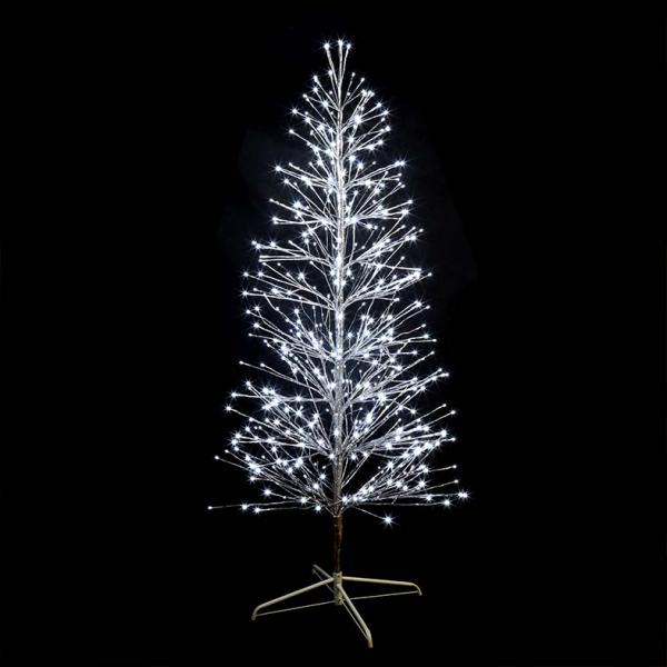 Photo SPRAY- Sapin spray argent H1,80m- 490LED Blanc pétillant | Ref : 40477-AP0