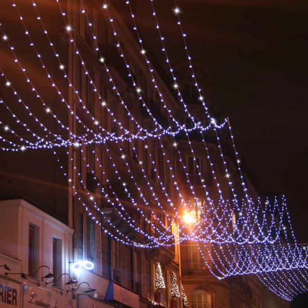 Photo Plafond LED - L2m x H30m (7 lignes de 30m) - 693 LED blanc - cble transparent - 12V | Ref : 52230-7-T0   