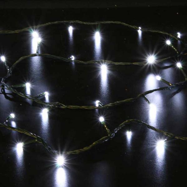 Photo Guirlande LED Ext 20m 280 LED Blanc Câble Vert Animé 31V | Ref : 61000