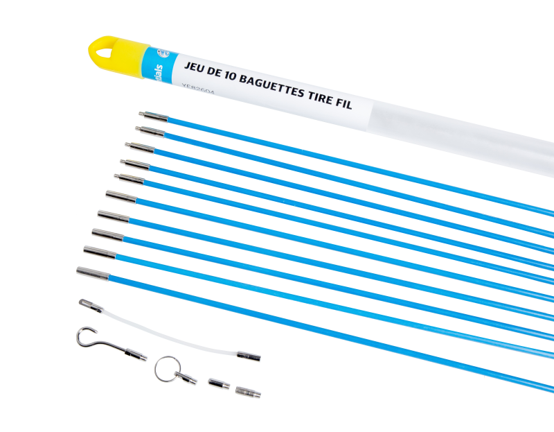 Kit rétractable d’installation pour Cable en Boîtier Plastique Akuoly Tire fil électriques 33cm x 10 pièces Jeu de baguettes fibre de verre