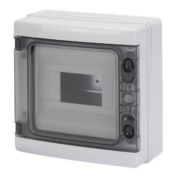 Photo Coffret tanche 8 Modules .IP65 Gris avec bornier | Ref : 40102BS