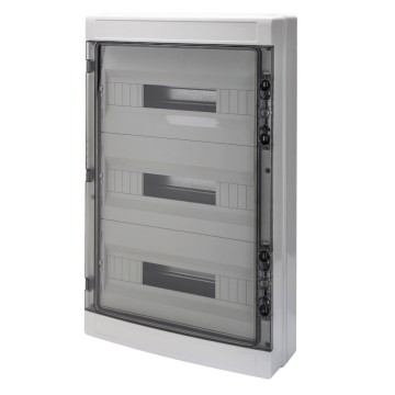 Photo Coffret tanche en saillie IP65 54 modules 3 ranges | Ref : 40108BD