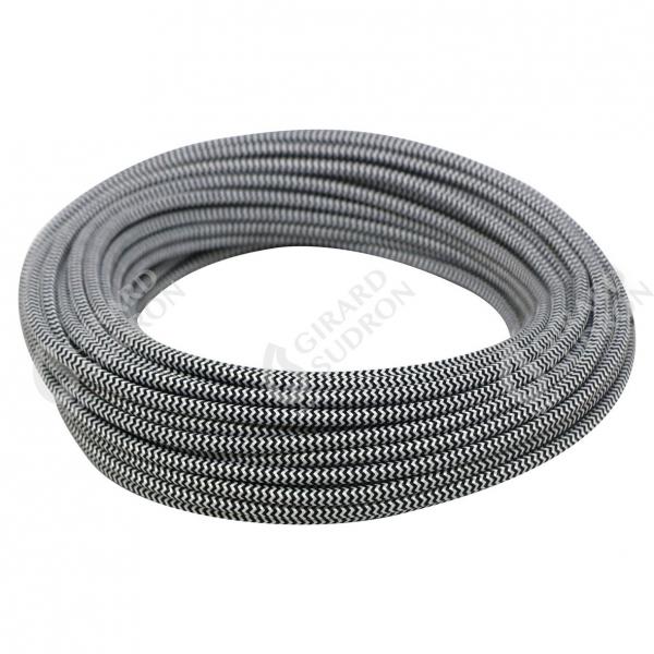 Photo CABLE H03VVF ROND 2X0,75 TEXT.NOIR&BLANC (CR 25m) | Ref : 237895