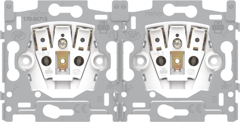 Photo SOCLE PRISE 2P+T DOUBLE | Ref : 170-38715