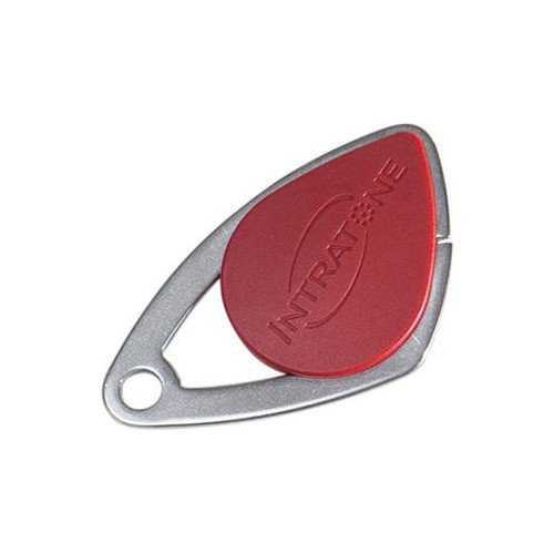Photo Badge lectronique Mifare - insert inox grav - rouge | Ref : 08-0104