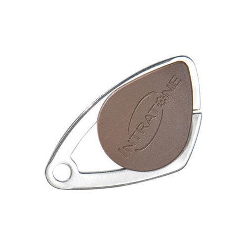 Photo Badge lectronique Mifare - insert inox grav - marron | Ref : 08-0107