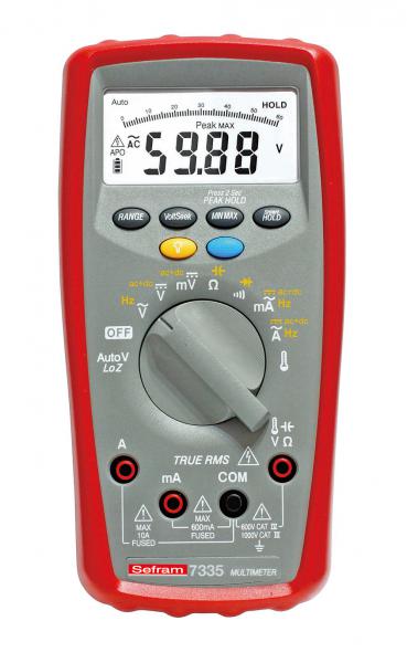 Photo Multim�tre num�rique 6000 pts et bargraph- TRMS AC+DC. Livr� avec cordons | Ref : SEFRAM7335