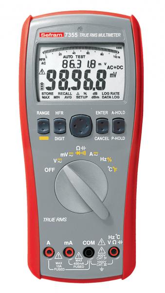 Photo Multim�tre 100.000 pts, double afficheur-TRMS (50 kHz/0,015 %). avec cordons | Ref : SEFRAM7355