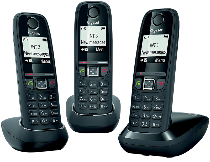 Photo TEL DECT NOIR AS470 TRIO SANS FIL GIGASE | Ref : 284539
