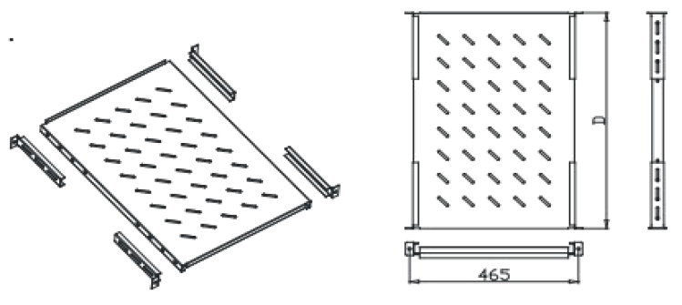Vignette 2 produit PLATEAU 19 PROF.35CM NOIR 4FIXATIONS | Ref : PM13504