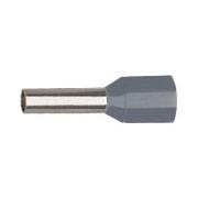 Photo Embout de cblage pr-isol de section 2.5mm de longueur 8mm. Isolant en polypropylne sans halogne de couleur gris. Temprature d'utilisation 105C maxi en continu. Conforme  la norme DIN 46228-4 et  la norme NFC 63-023 | Ref : 173/8