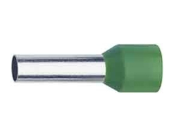 Photo Embout de cblage pr-isol de section 6mm de longueur 12mm. Isolant en polypropylne sans halogne de couleur vert. Temprature d'utilisation 105C maxi en continu. Conforme  la norme DIN 46228-4 et  la norme NFC 63-023 | Ref : 175/12