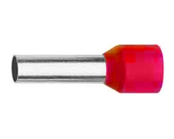 Photo Embout de cblage pr-isol de section 35mm de longueur 16mm. Isolant en polypropylne sans halogne de couleur rouge. Temprature d'utilisation 105C maxi en continu. Conforme  la norme DIN 46228-4 et  la norme NFC 63-023 | Ref : 179/16