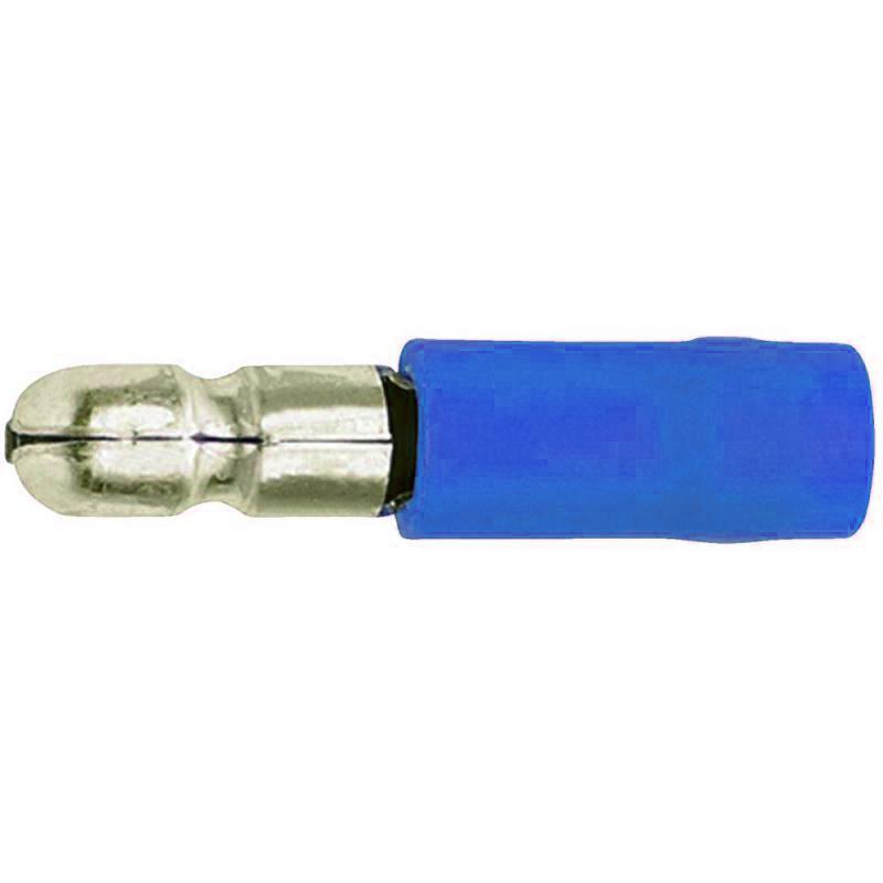 Photo Fiches rondes males bleue pour conducteur de sections 1.5 à 2.5mm². Conditionnées en boite pour présentoir | Ref : B1030E