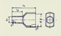 Vignette 3 produit Ref : 874/12T | Embout de câblage pré-isolé orange pour 2 conducteurs de section 4.0mm². Longueur 12mm. Isolant en polypropylène sans halogène de couleur noir. Température d'utilisation 105°C maxi en continu. Selon DIN 46228-4 et à la norme NFC 63-023