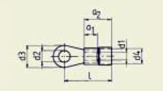 Vignette 3 produit Ref : B630/6E | Boite de 100 cosses pr-isoles bleues  plage ronde section 1.5  2.5mm bornage M6. Corps en cuivre tam. Manchon isolant en PVC auto extinguible UL94-V0 dote du systme easy entry qui permet une introduction aise du fil.