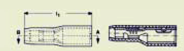 Vignette 3 produit Ref : B930/4E | Douille ronde plate femelle bleue pour conducteur de sections 1.5 à 2.5mm². broche diamètre 4mm. Conditionnées en boite pour présentoir