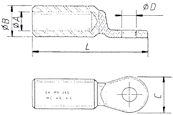 Vignette 3 produit Ref : C4AU240 | Cosses alu-cuivre pour cbles alu BT et HTA section 240mm (XCX 240) - 6733092