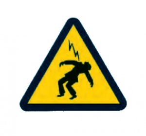 KLAUKE FRANCE Etiquette adhsive de signalisation homme foudroye. dim: triangle de 100mm SDEHF100     