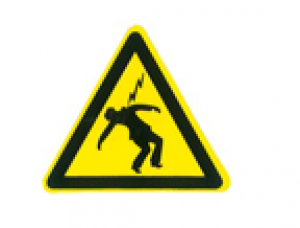 KLAUKE FRANCE Etiquette adhsive de signalisation homme foudroye. dim: triangle de 50mm SDEHF50      