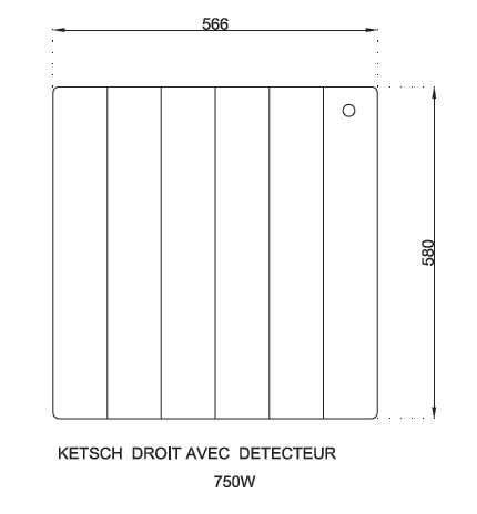 Vignette 3 produit Ref : OS01KDP01 | Radiateur fluide caloporteur Ketsch avec detecteur 750w