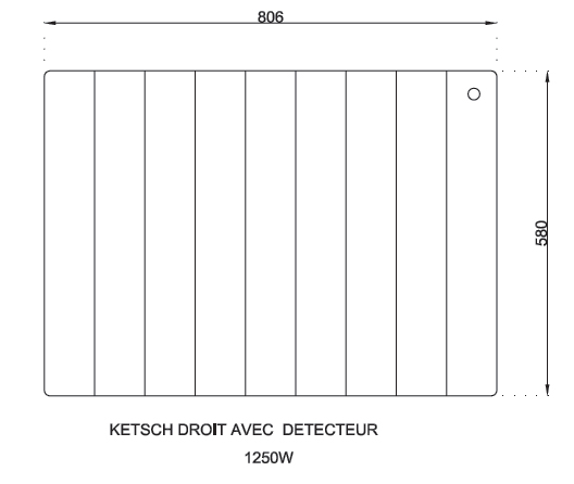 Vignette 3 produit Ref : OS01KDP03 | Radiateur fluide caloporteur Ketsch avec detecteur 1250w