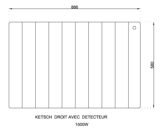 Vignette 3 produit Ref : OS01KDP04 | Radiateur fluide caloporteur Ketsch avec detecteur 1500w