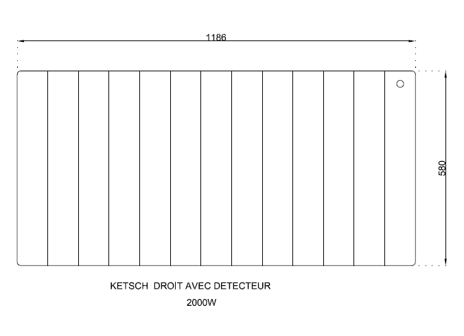 Vignette 3 produit Ref : OS01KDP05 | Radiateur fluide caloporteur Ketsch avec detecteur 2000w