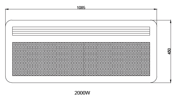 Vignette 3 produit Ref : OS03NHS06 | Panneau rayonnant Nef 2000W Horizontal sans dtecteur