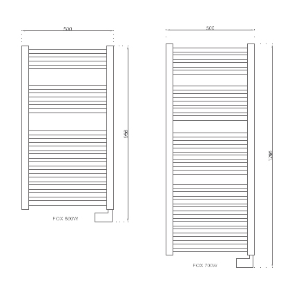 Vignette 3 produit Ref : OS04FDA02 | FOX SECHE SERVIETTE DROIT 700W ANALOGIQU